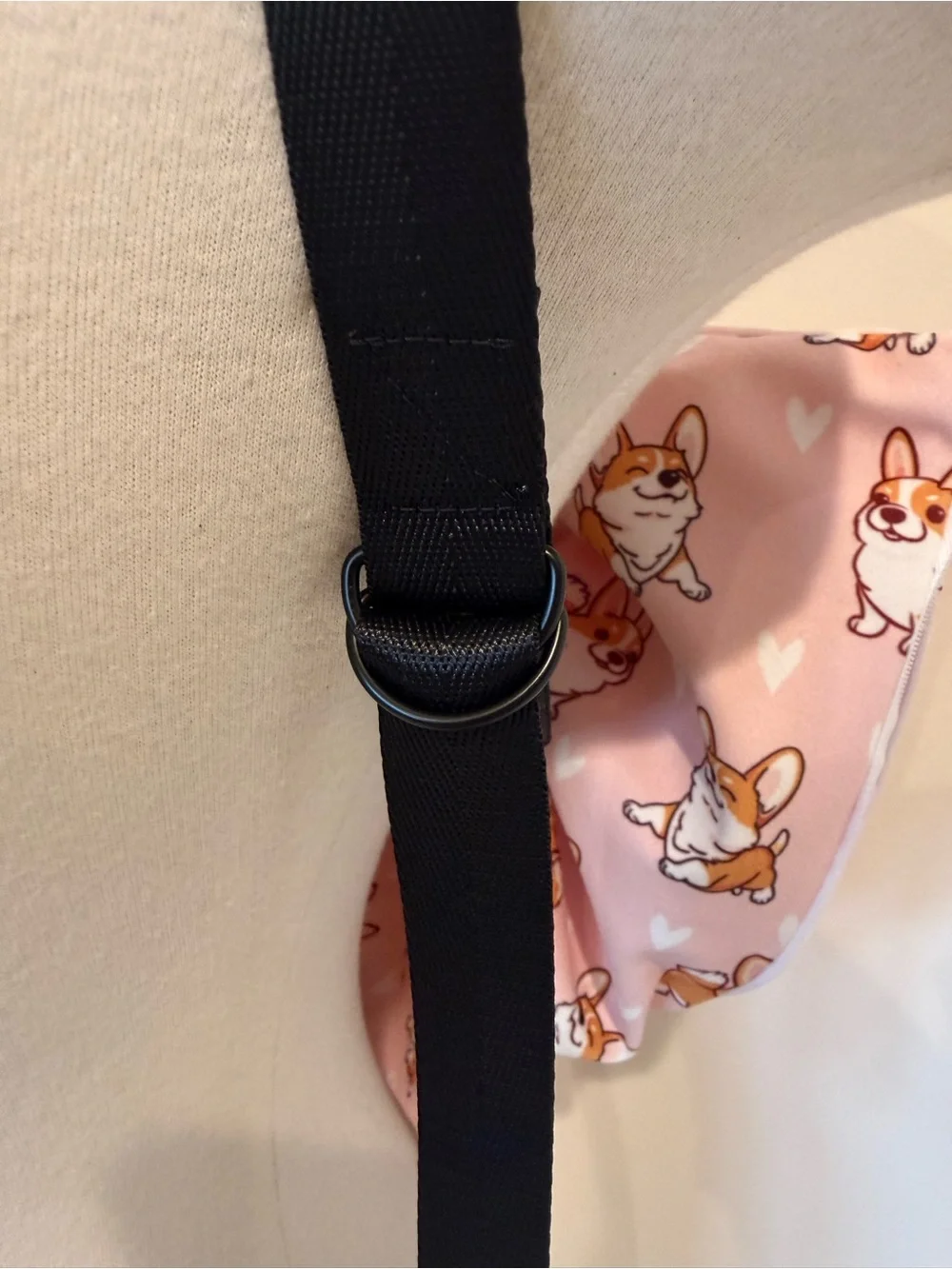 NEW Handmade Oversized Corgi Dog Print Pink Bow Statement Backpack